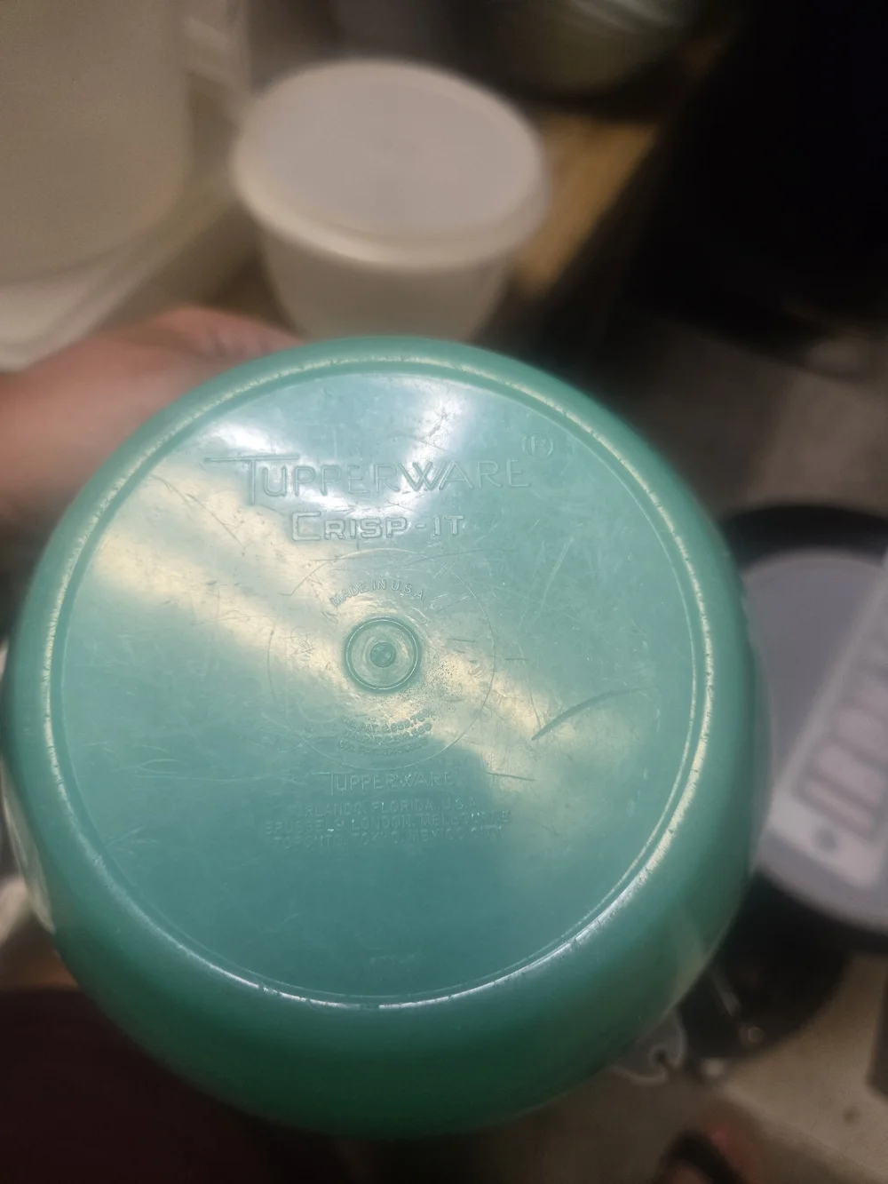 Tupperware Round Plastic Lid - Frosted White
